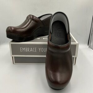 Dansko Clogs Professional 39 Brown Leather Slip On Comfort Work Shoes